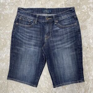 Lucky Brand Bermuda Shorts Womens 4 /‎ 27 Denim Jean Stretch 11" Dark Casual